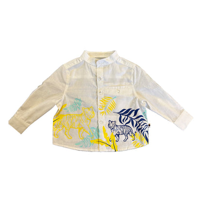 Boys Forest Print Cotton Long Sleeve Shirt
