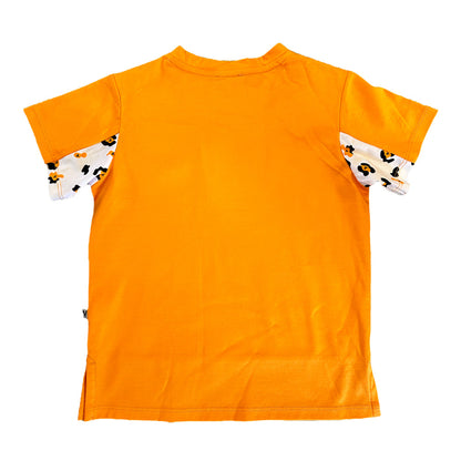 Vauva SS23 Safari - 男童豹紋Logo拼色棉質短袖上衣