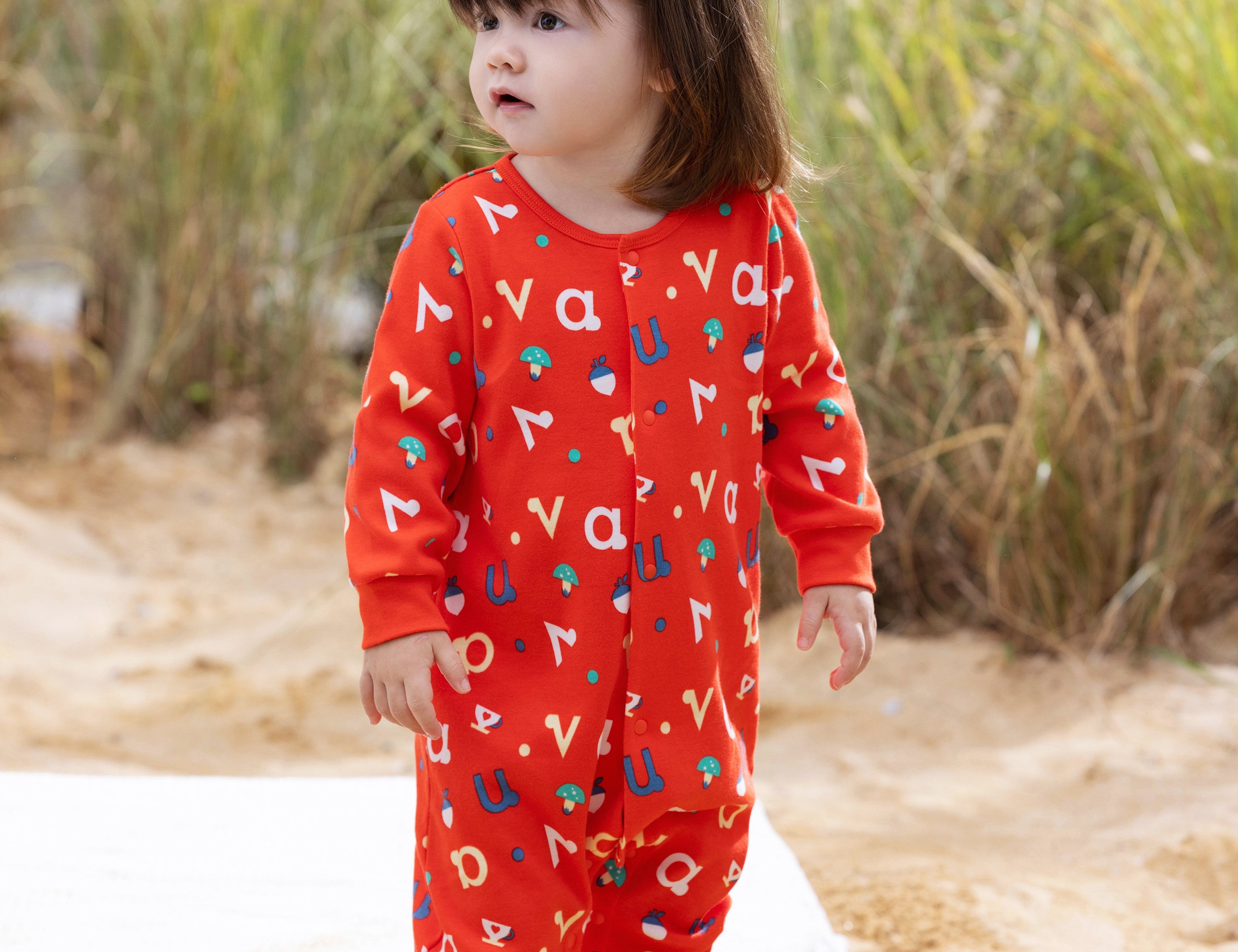Vauva BBNS - Baby Organic Cotton Printed Long Sleeve Romper (2-Pack) model image front -02