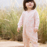Vauva BBNS - Organic Cotton Pink Floral Pattern Bodysuits (2-pack) model image front