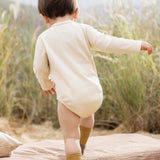 Vauva BBNS - Baby Anti-bacterial Organic Cotton Hazelnut Pattern Bodysuits (2-pack)-model image back