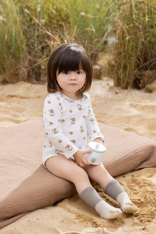 Vauva BBNS - Baby Anti-bacterial Organic Cotton Bodysuits (2-pack) model image front 