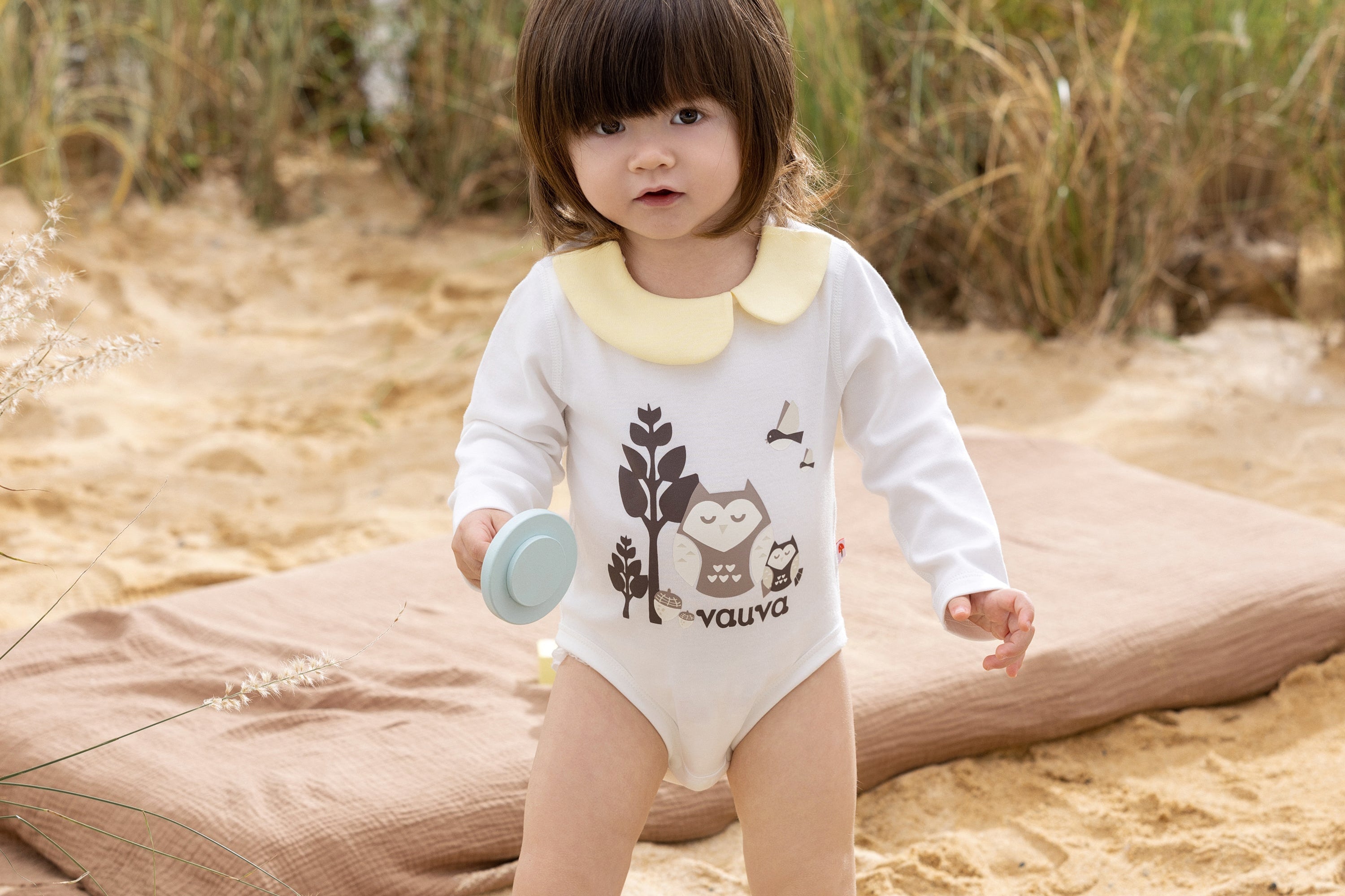 Vauva BBNS - Baby Anti-bacterial Organic Cotton Bodysuits (2-pack) model image front
