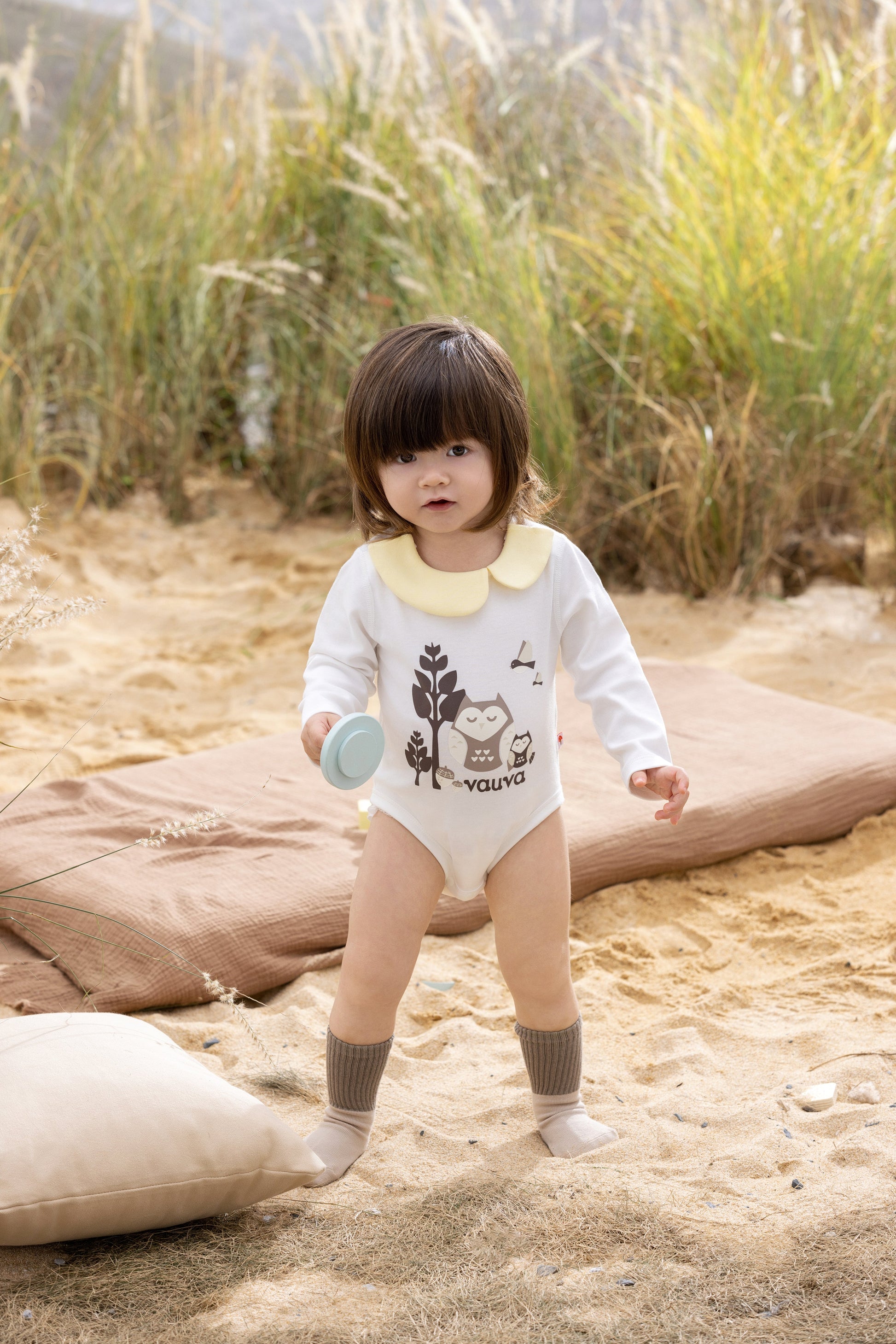 Vauva BBNS - Baby Anti-bacterial Organic Cotton Bodysuits (2-pack) model image front