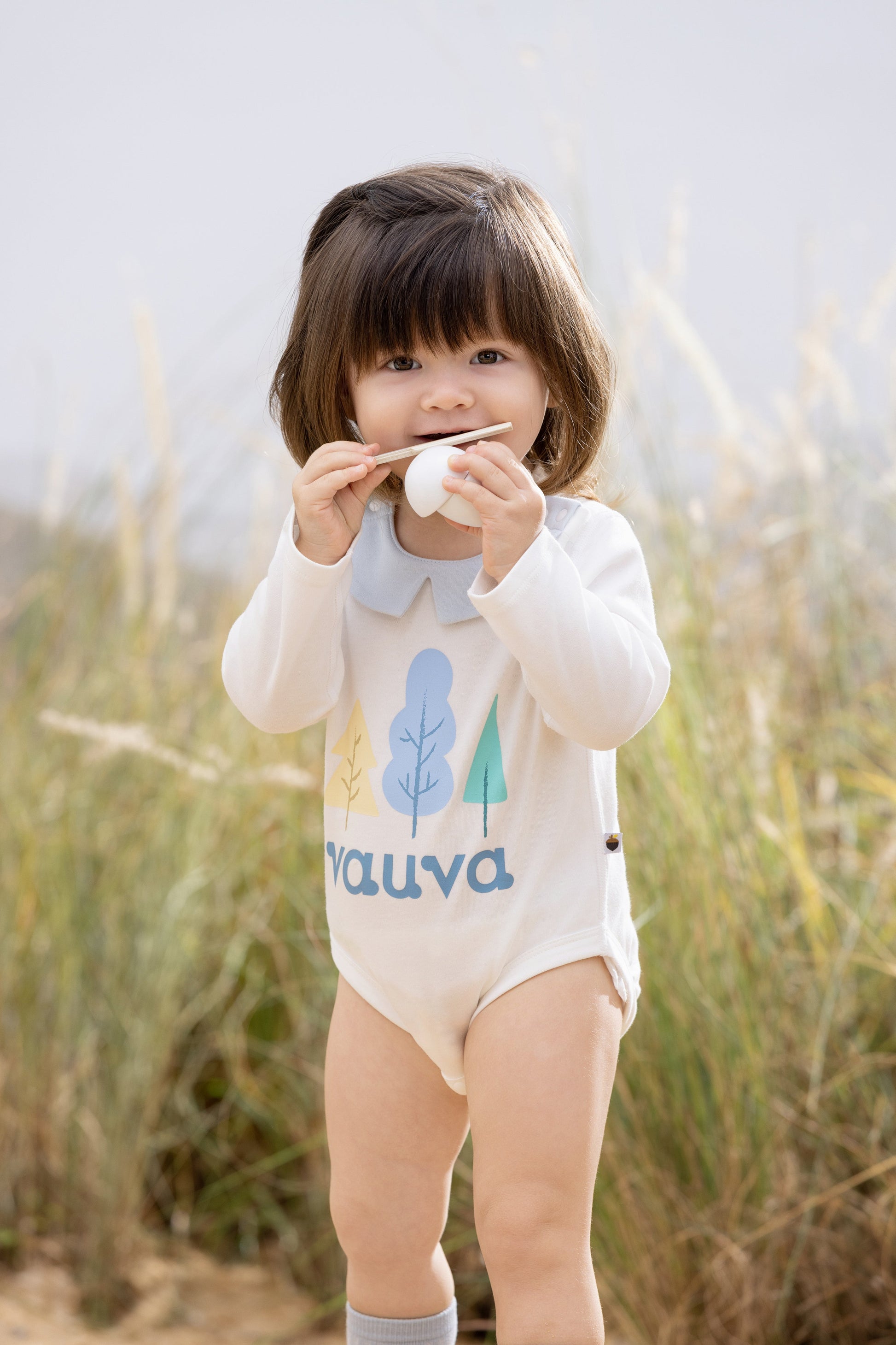 Vauva BBNS - Baby Moisture-wicking Crew Neck Bodysuits (2-pack) model image front 