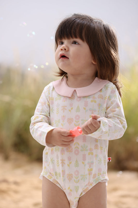 Vauva BBNS - Organic Cotton Pink Long-sleeved Bodysuits (2-pack) model image front