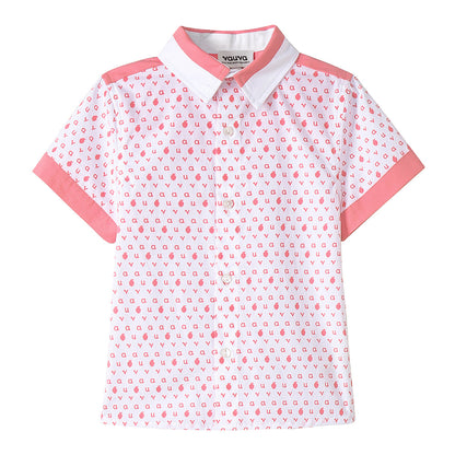 Logo Print Shirt/ Shorts Set