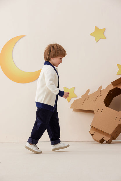 Vauva x Le Petit Prince - Boys Embroidered Cardigan model side