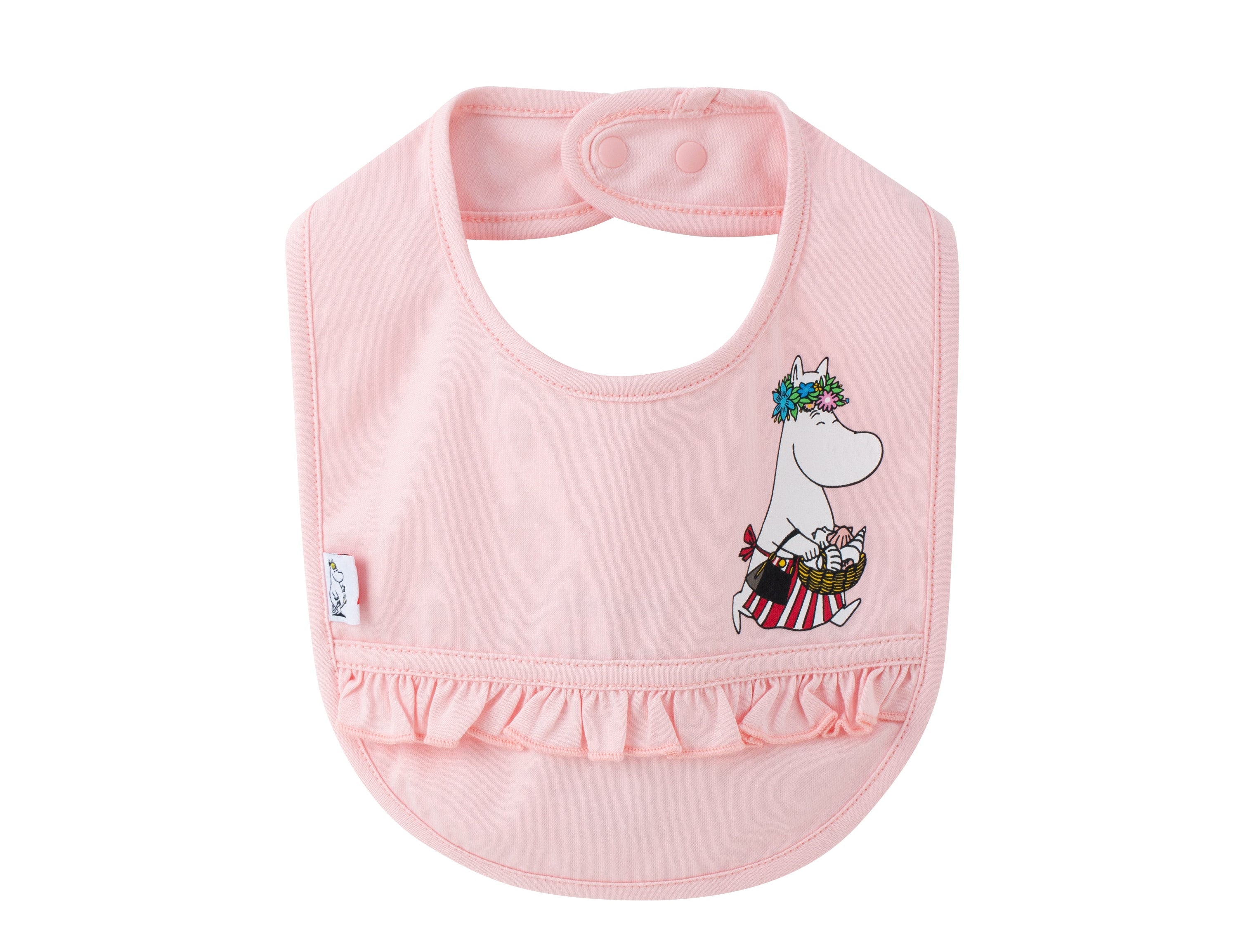 Vauva x Moomin - Baby Girls Ruffle Bibs (Pink)  - Product Image 1