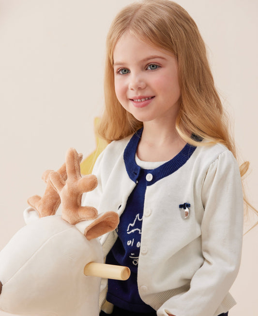 Vauva x Le Petit Prince - Girls Cotton Cashmere Sweater-model image side