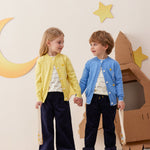 Vauva x Le Petit Prince - Kids Cashmere Cardigan (Yellow)-model image front