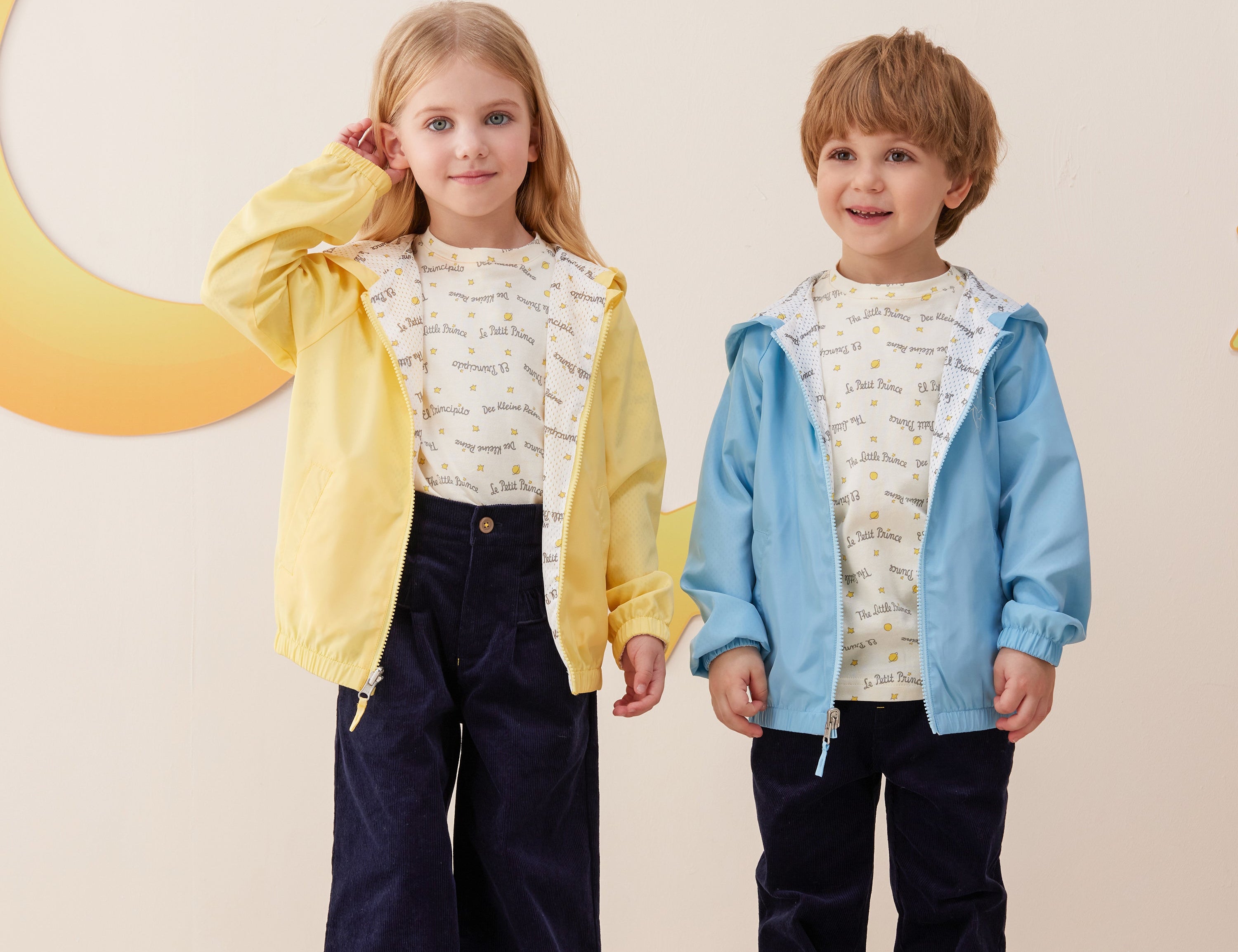 Vauva x Le Petit Prince - Kids Reversible Jacket (Blue) models outside front