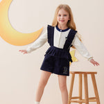 Vauva x Le Petit Prince - Girls Embroidered Corduroy Shorts model front -2