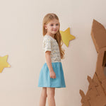 Vauva x Le Petit Prince - Girls Sweater & Dress (2 piece Set/Blue) model dress side