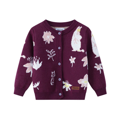 Baby Girls Moomin Pattern Long Sleeve Knit Jacket