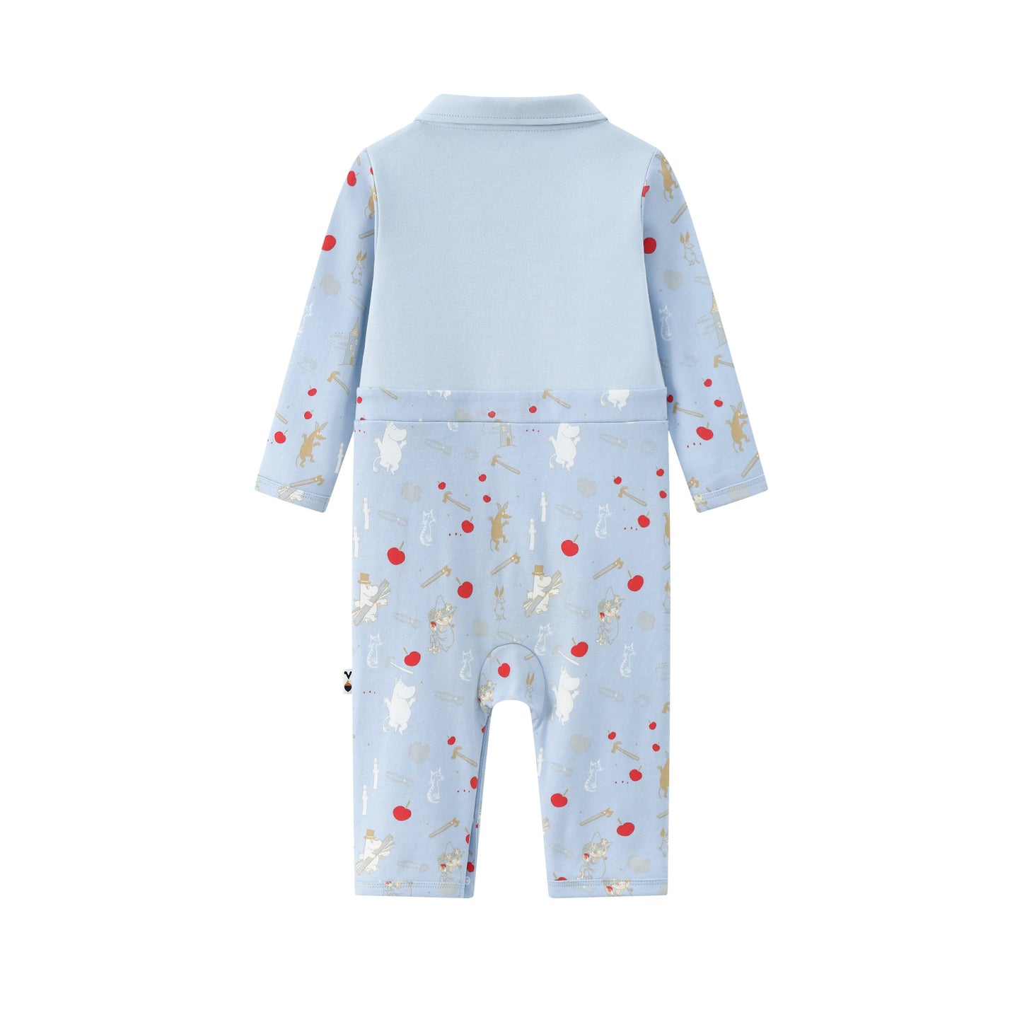 Vauva X Moomin FW23-男嬰Moomin Semi -Print棉花長袖連身褲（藍色）