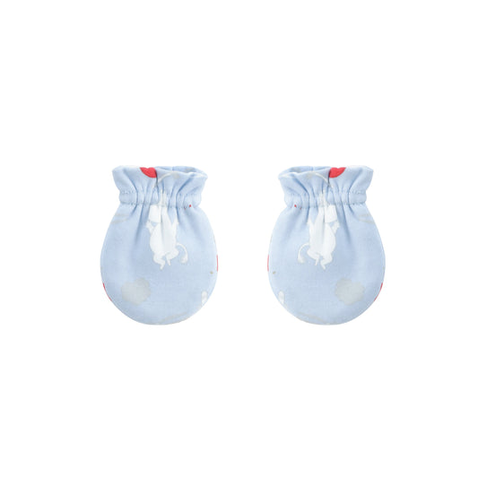 Vauva X Moomin FW23-遍布印刷棉線手套的男嬰Moomin（民間藍色）