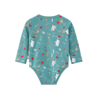 Baby Boys Moomin All Over Print Cotton Long Sleeve Bodysuit