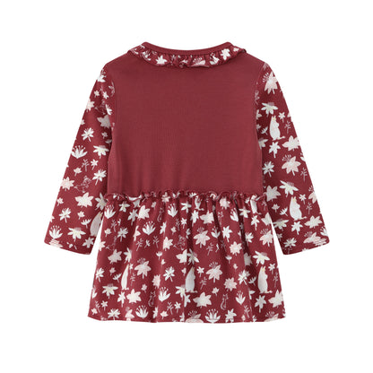 Vauva x Moomin FW23 - 女嬰棉質長袖連身衣（紅色）
