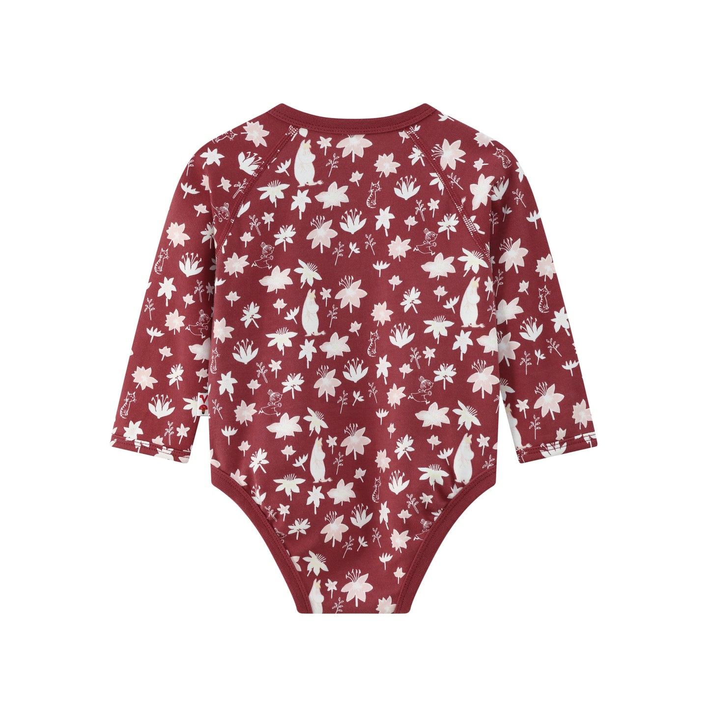 Vauva X Moomin FW23-女嬰Mo​​omin遍布印刷棉長袖緊身衣褲（紅色）