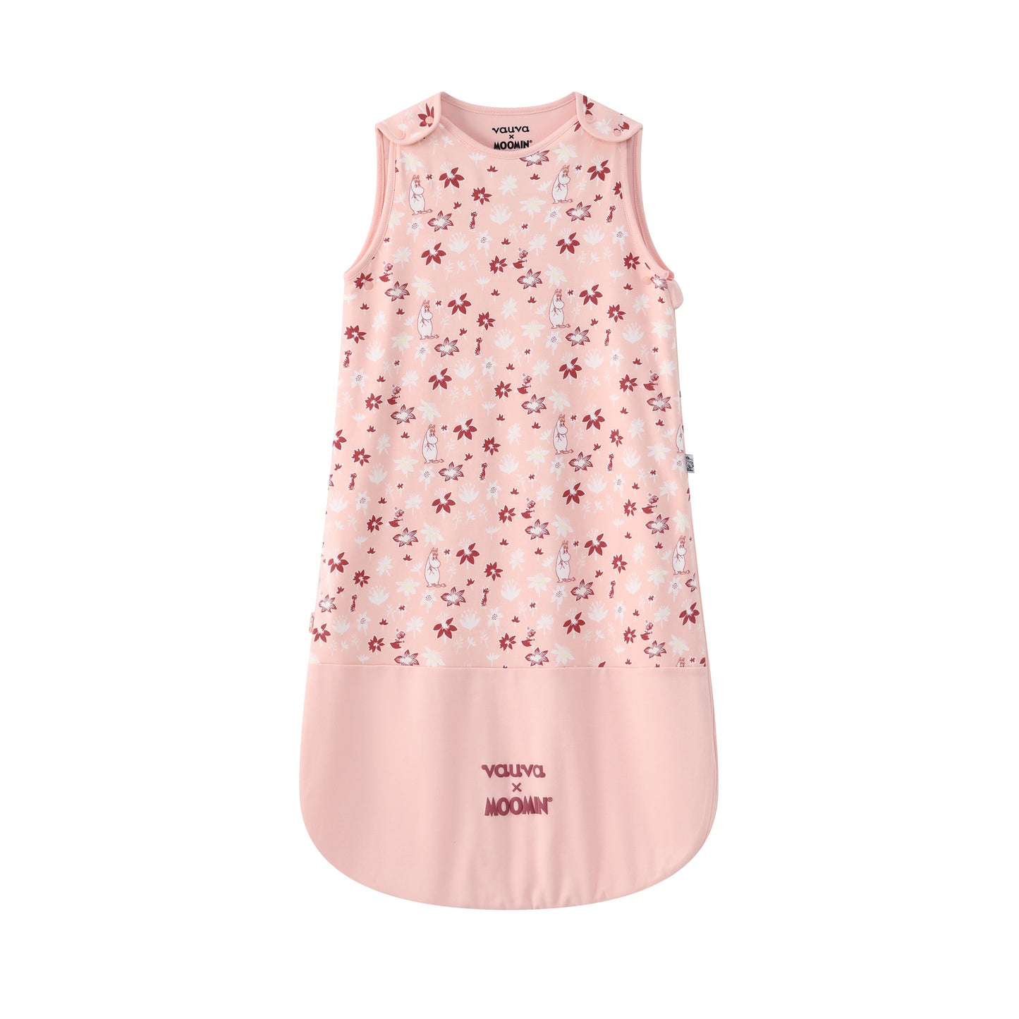 Vauva X Moomin FW23-女嬰Mo​​omin遍布印刷棉睡袋（粉紅色）