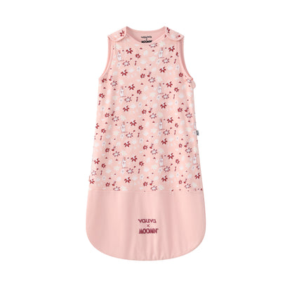 Vauva X Moomin FW23-女嬰Mo​​omin遍布印刷棉睡袋（粉紅色）