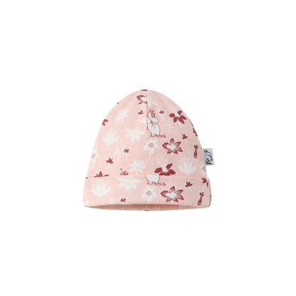 Vauva X Moomin FW23-女嬰Mo​​omin遍布印刷棉帽（粉紅色）