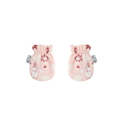 Vauva X Moomin FW23-女嬰Mo​​omin遍布印刷棉線手套（粉紅色）