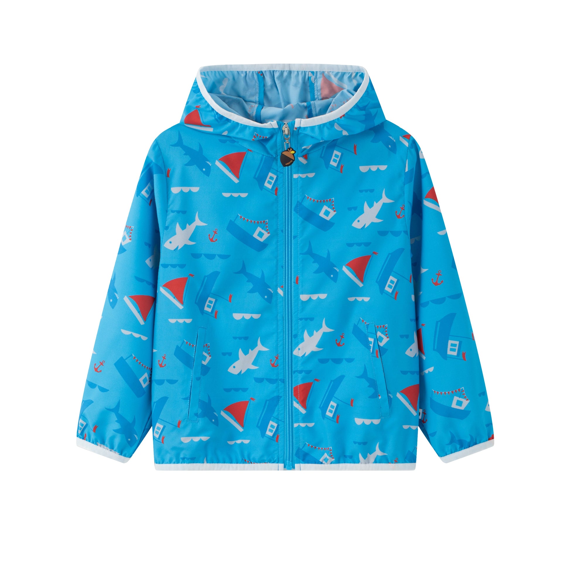 Vauva SS24 - Boys Whale Printed Windbreaker (Blue) - Product 1