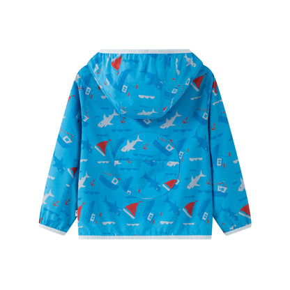 Vauva SS24 - Boys Whale Printed Windbreaker (Blue) - Product 2