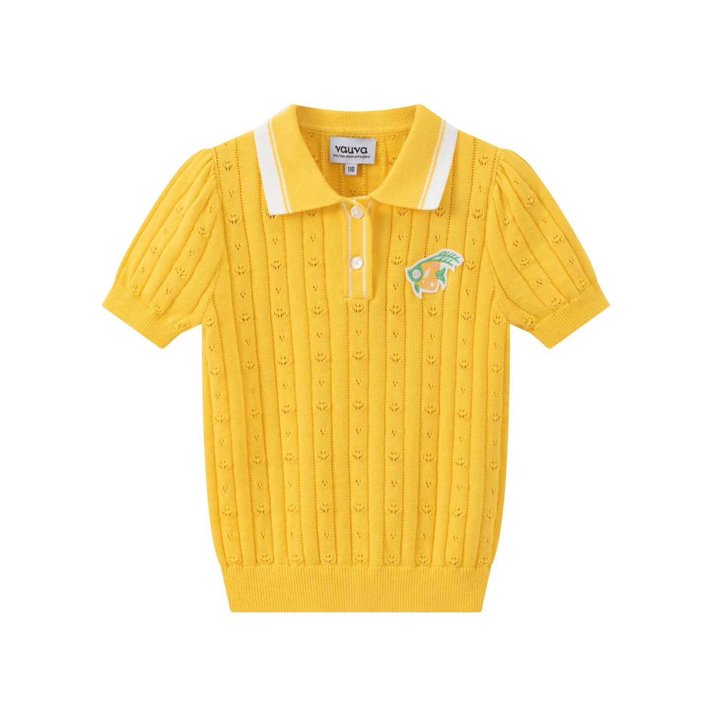 Vauva SS24 - Girls Knitted Polo Sweater (Orange) - Product 1