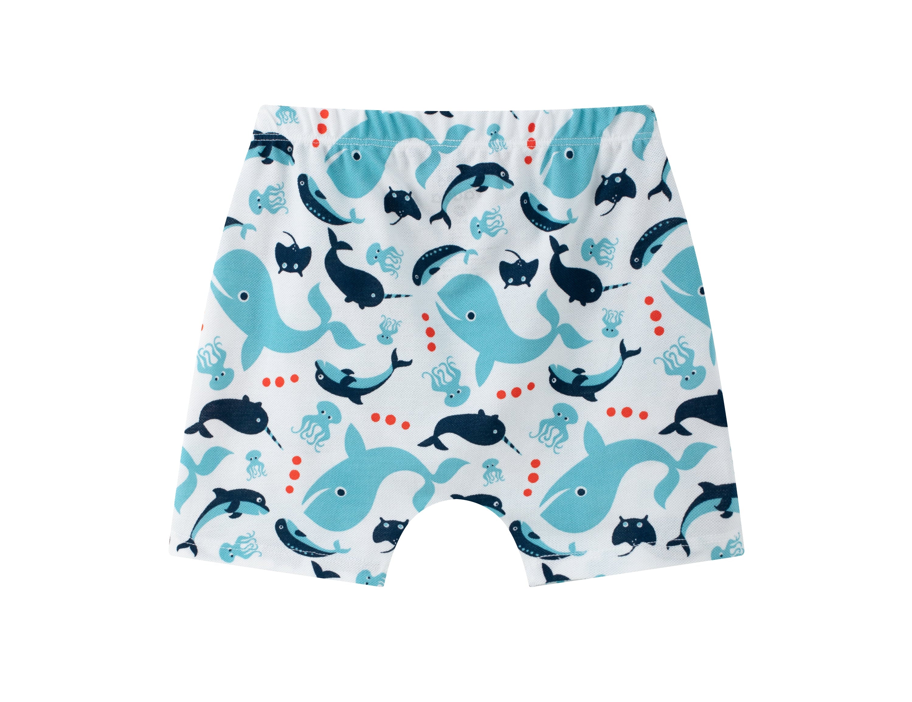 Vauva SS24 - Baby Boy Whale Print Shorts (White) - Product 1