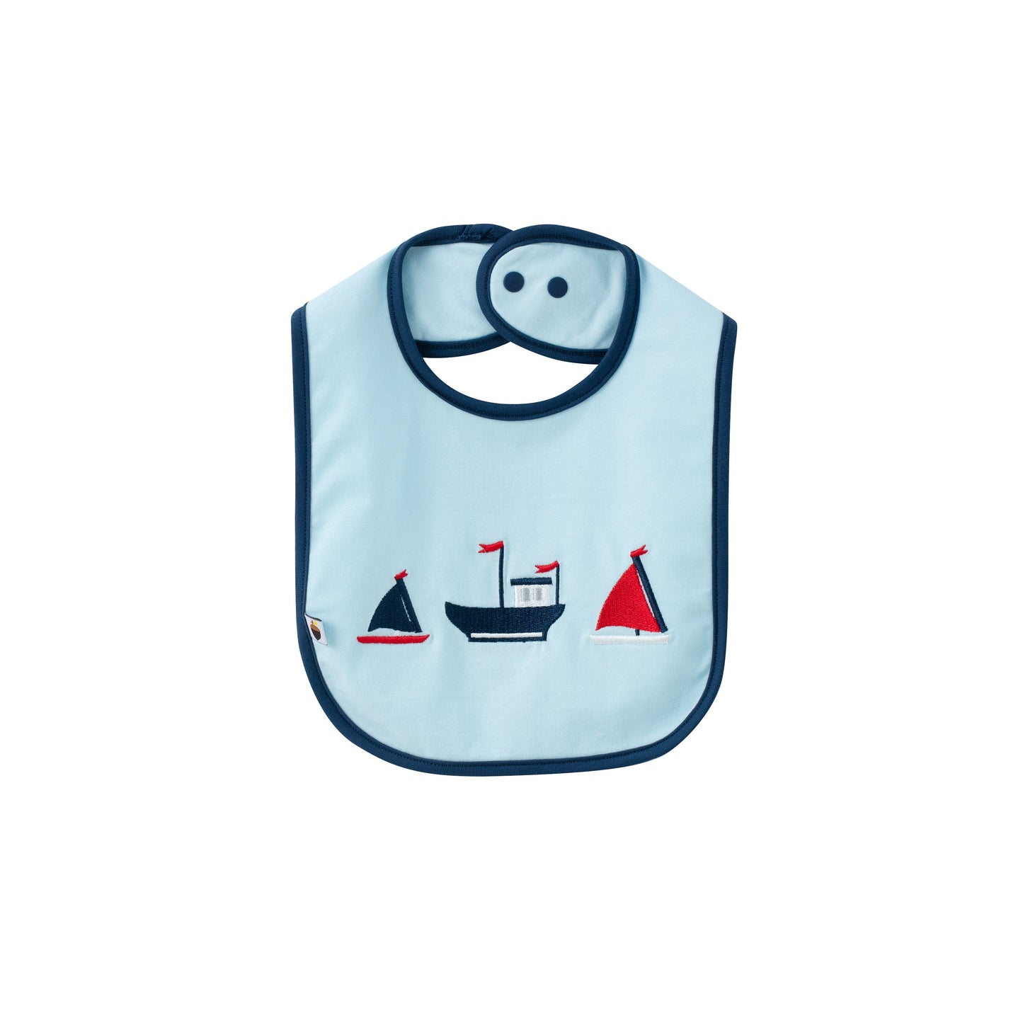 Vauva SS24 - Baby Boy Embroidery Bib (Dark Blue) - Product 