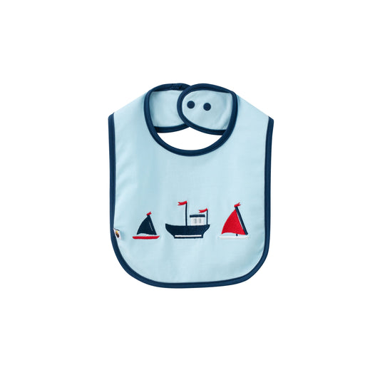 Vauva SS24 - Baby Boy Embroidery Bib (Dark Blue) - Product 