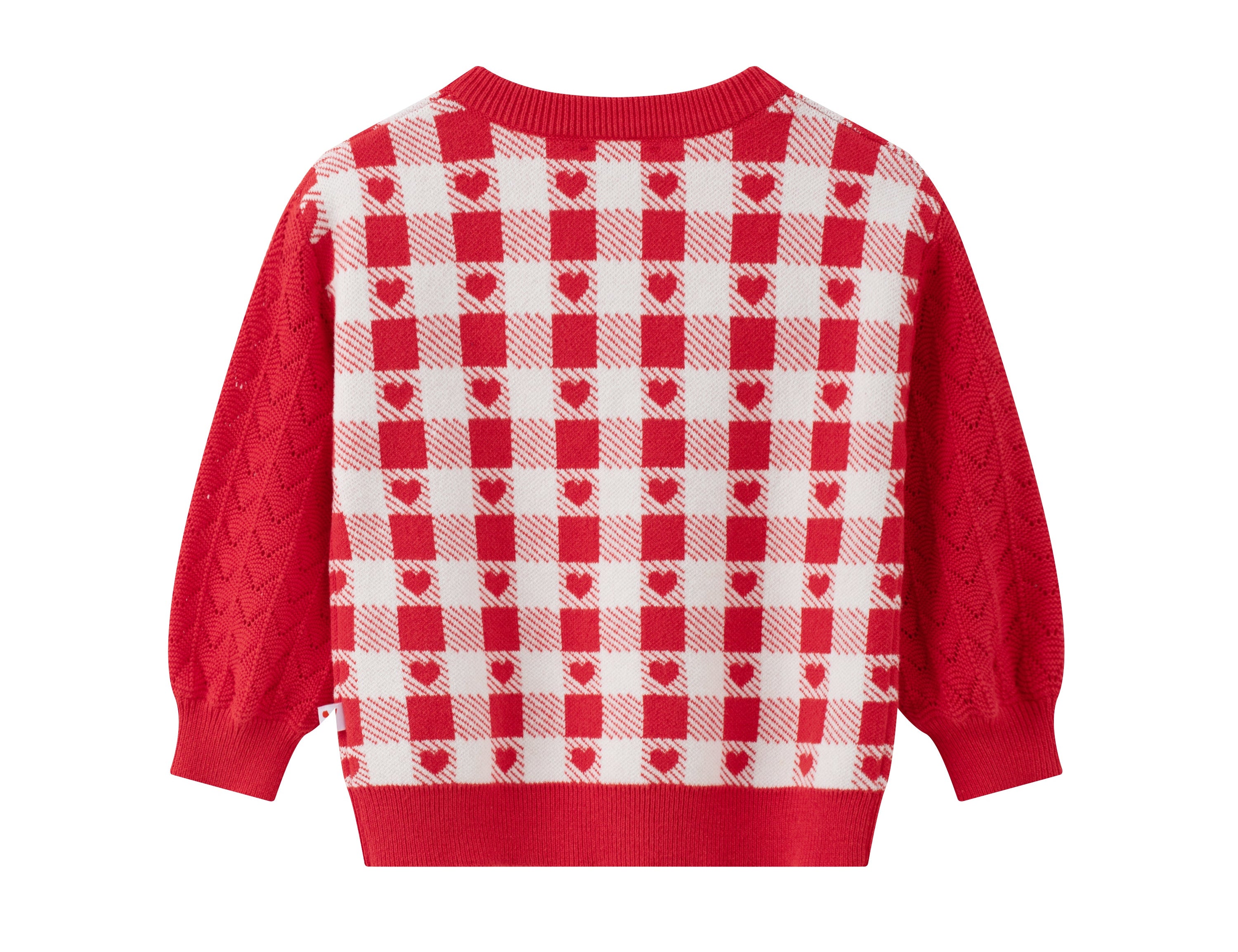 Vauva SS24 - Baby Girl Plaid Long Sleeve Sweater (Red) - Product 2