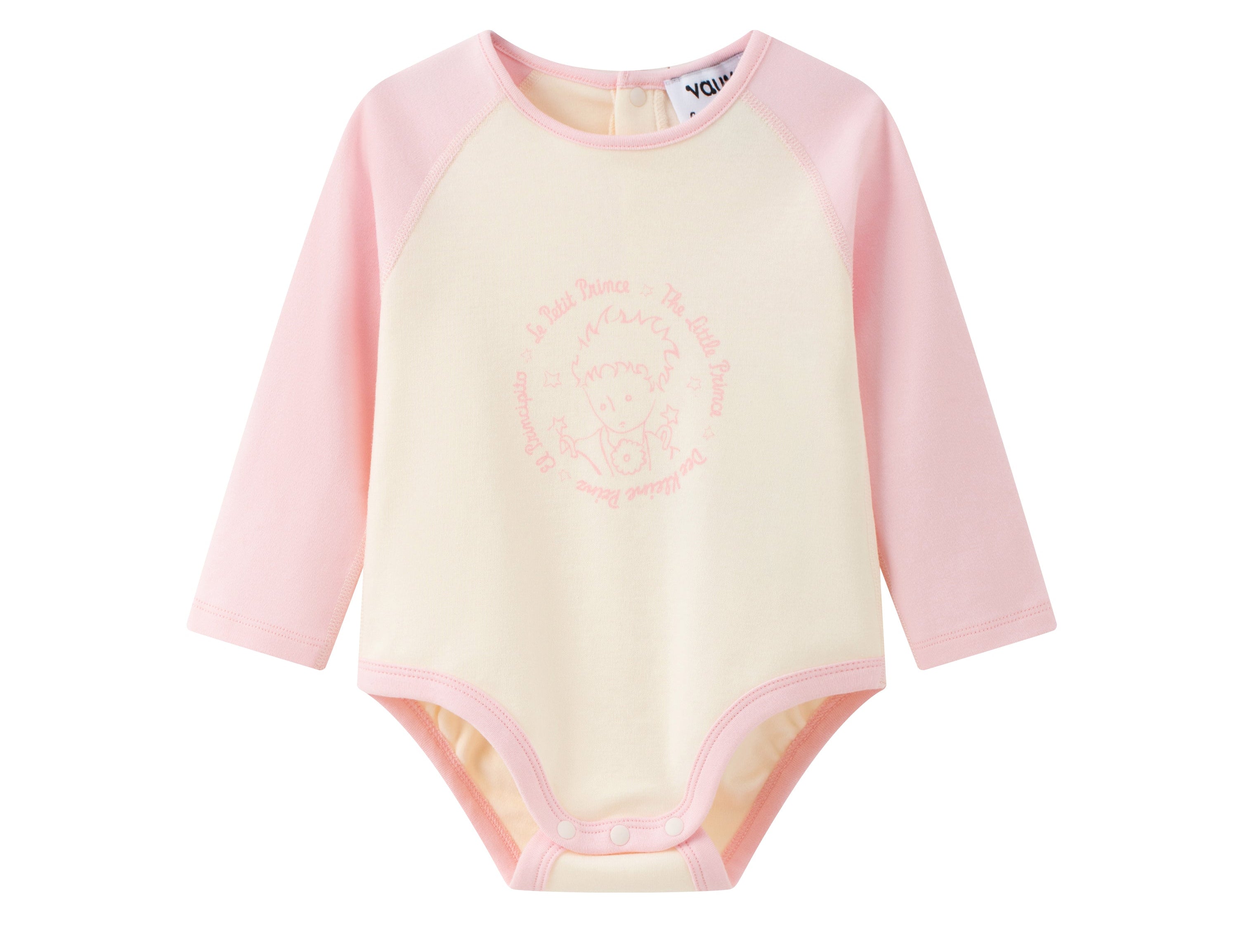 Vauva x Le Petit Prince - Baby Logo Print Longsleeve Bodysuit (Pink) product image front