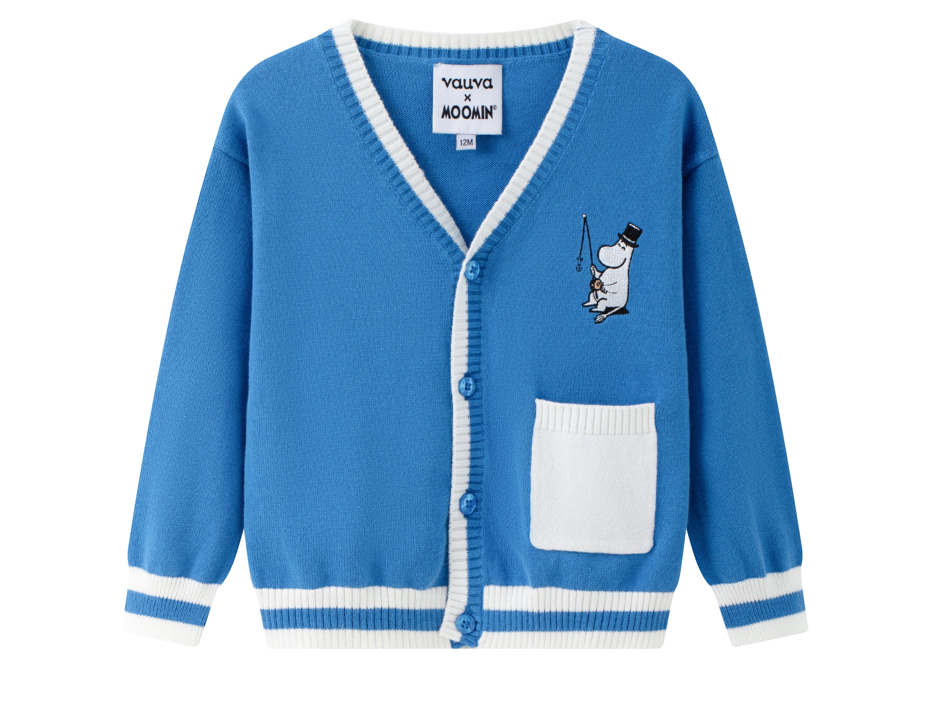 Vauva x Moomin - Baby Moomin Long Sleeve Cardigan (Blue) - Product Image 1