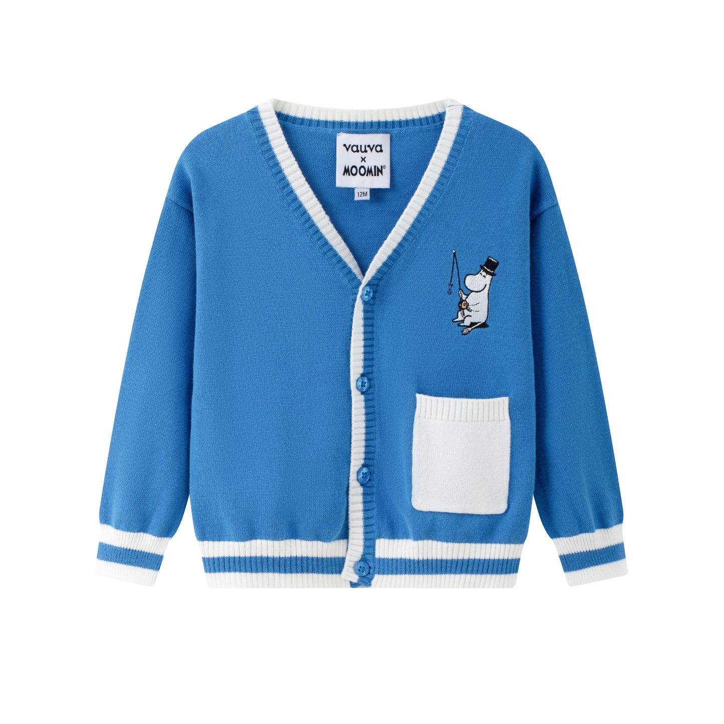 Vauva x Moomin - Baby Moomin Long Sleeve Cardigan (Blue) - Product Image 1