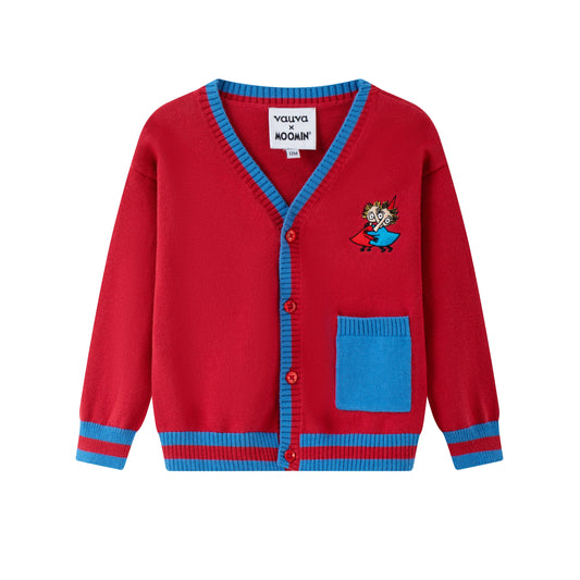 Vauva x Moomin - Baby Moomin Long Sleeve Cardigan (Red)  - Product Image 1