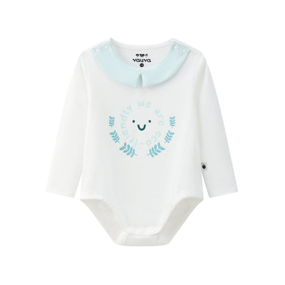 Vauva BBNS - Organic Cotton White Striped Pattern Bodysuits (2-pack) product image front -02