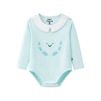 Vauva BBNS - Organic Cotton Green Striped Pattern Bodysuits (2-pack) product image front  -02