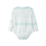 Vauva BBNS - Organic Cotton Green Striped Pattern Bodysuits (2-pack) product image back -02