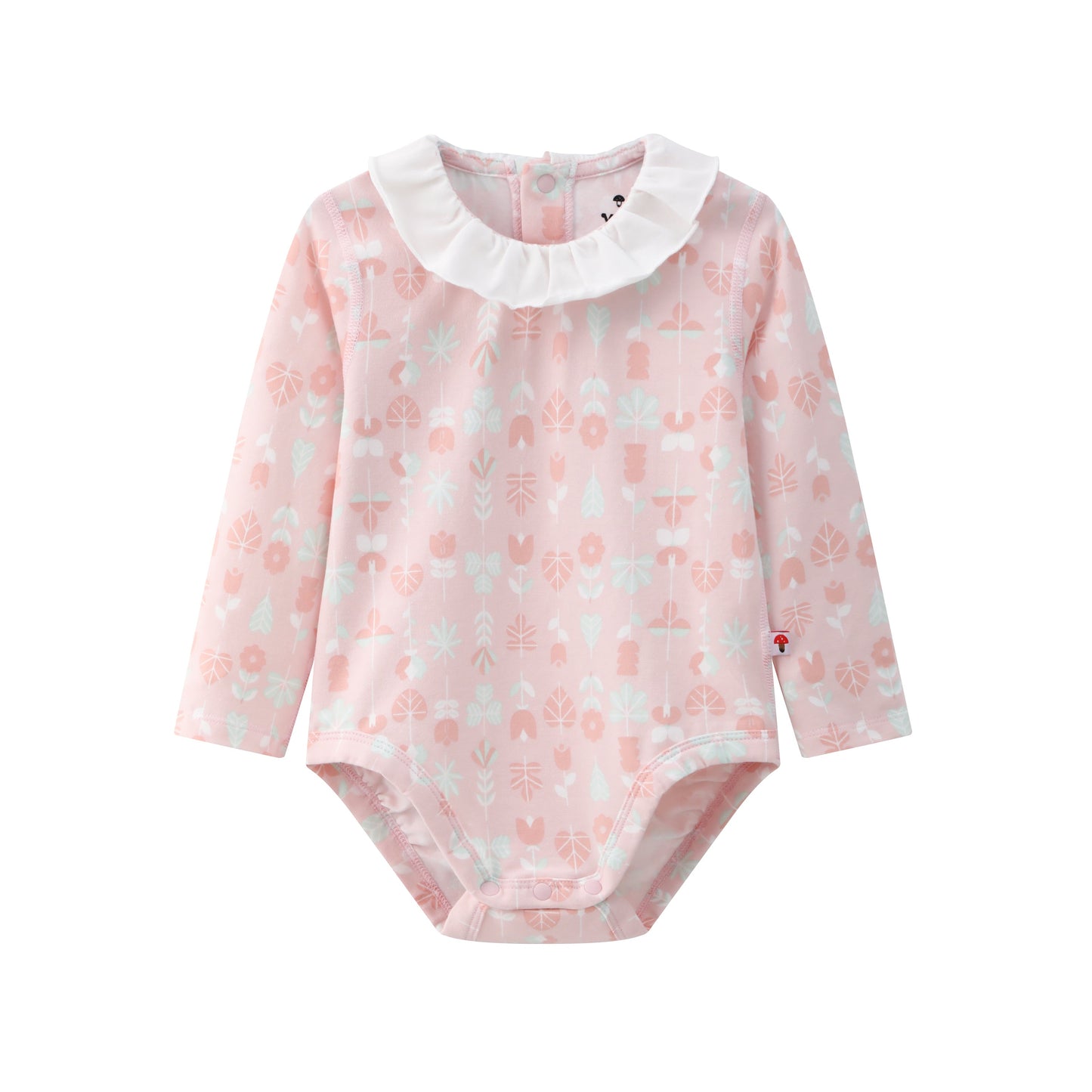 Vauva BBNS - Organic Lotus Collar Floral Cotton Bodysuits (2-pack)-product image front