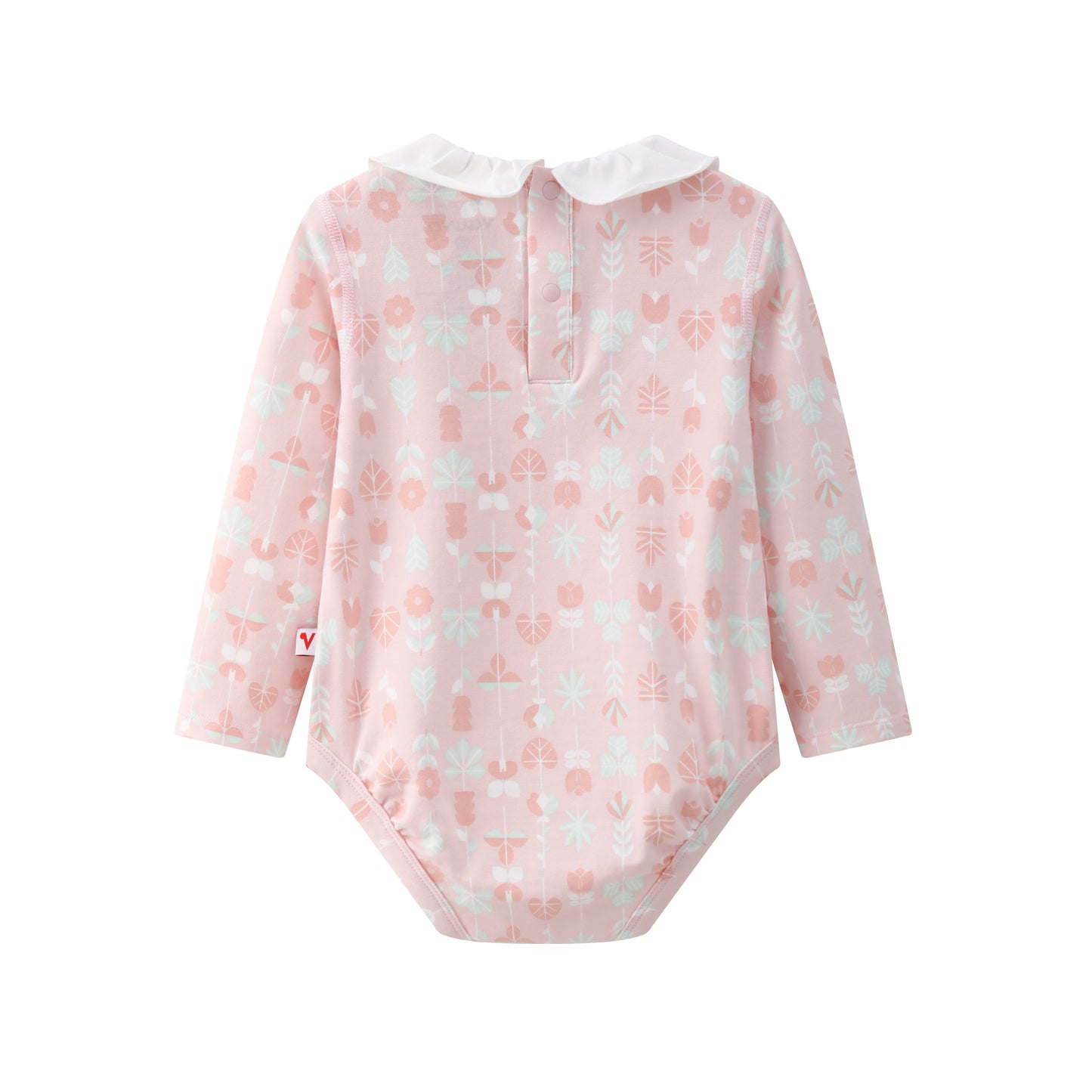 Vauva BBNS - Organic Lotus Collar Floral Cotton Bodysuits (2-pack)-product image back