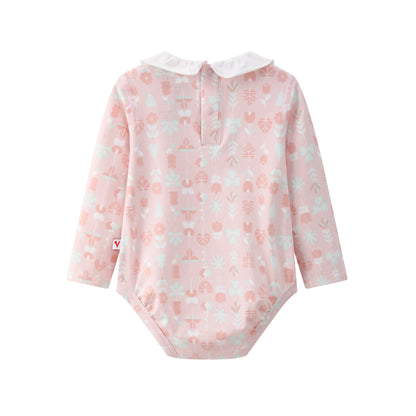 Vauva BBNS - Organic Lotus Collar Floral Cotton Bodysuits (2-pack)-product image back