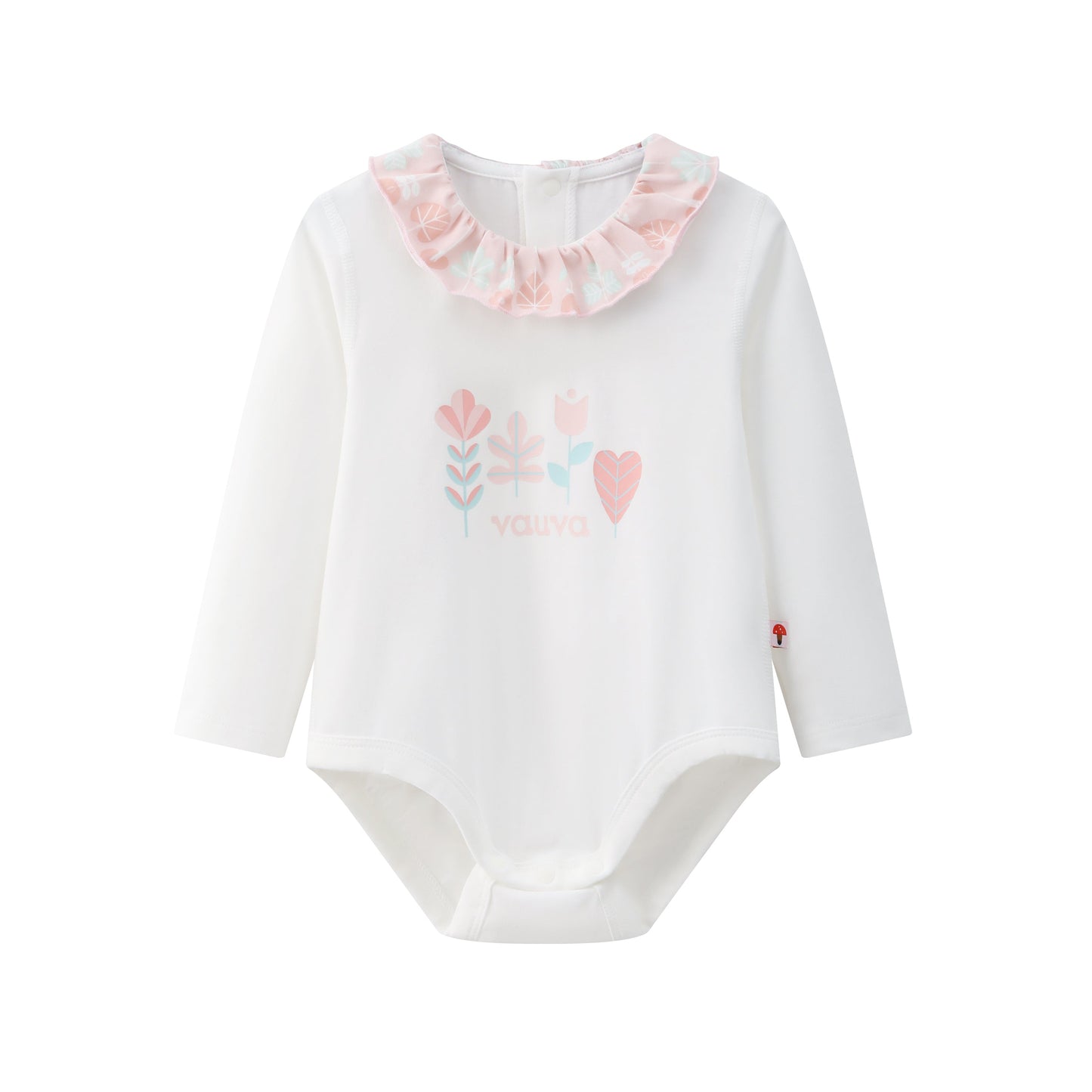 Vauva BBNS - Organic Lotus Collar Floral Cotton Bodysuits (2-pack)-product image front