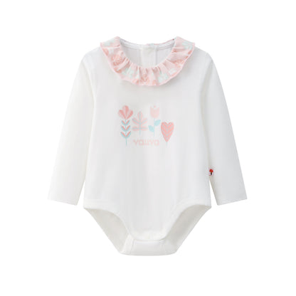 Vauva BBNS - Organic Lotus Collar Floral Cotton Bodysuits (2-pack)-product image front