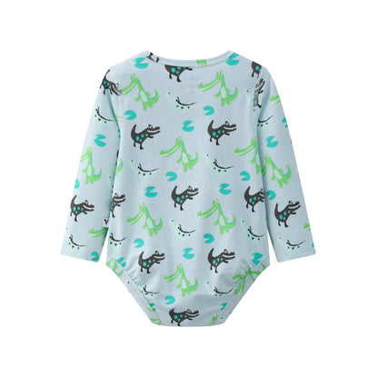 Vauva BBNS - Organic Cotton Crocodile Print Long-Sleeved Bodysuits (2-pack) product image back -02