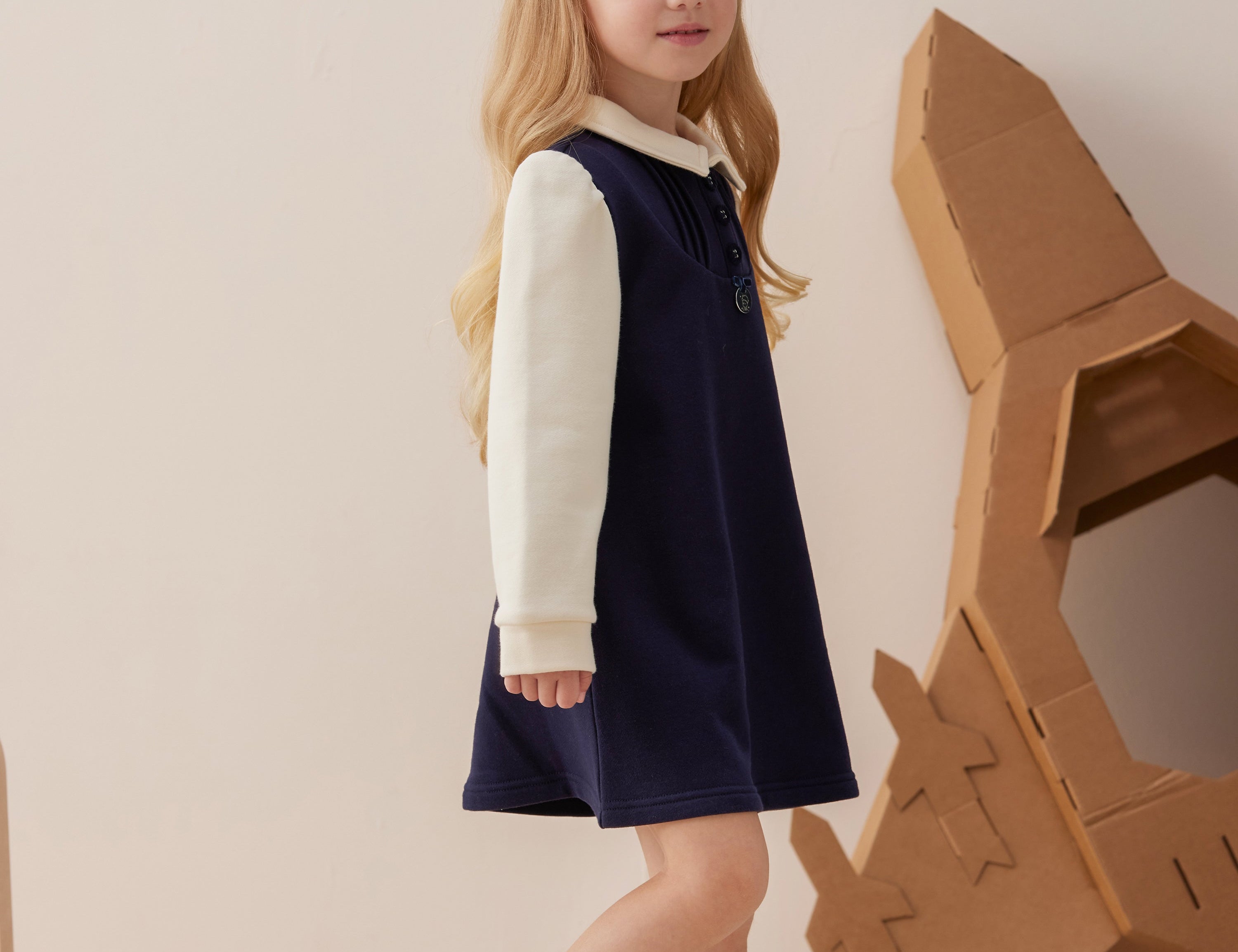 Vauva x Le Petit Prince - Girls Long Sleeve Dress-model image side