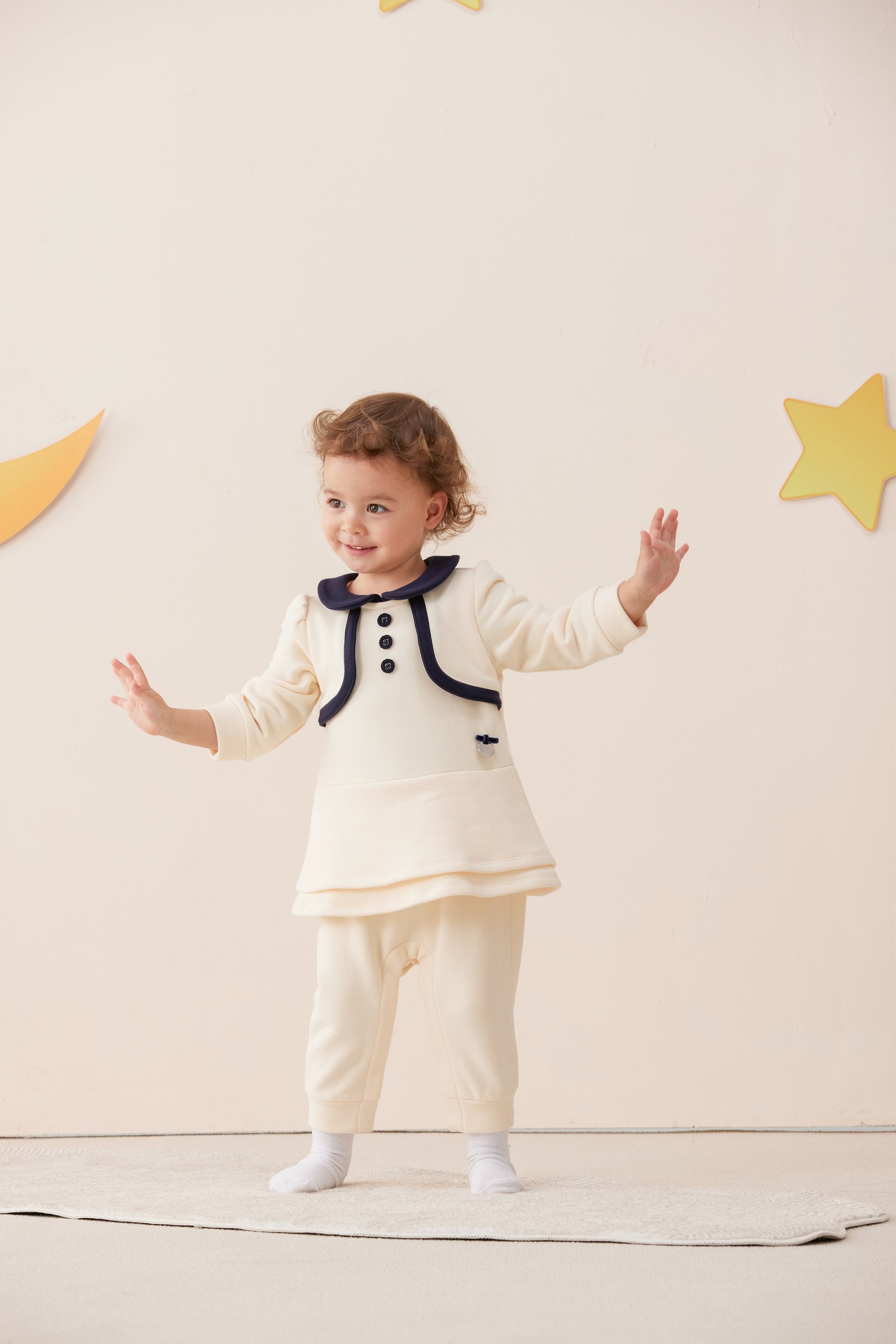 Vauva x Le Petit Prince - Baby Girl Embroidery Cotton Romper model front